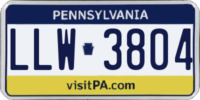PA license plate LLW3804