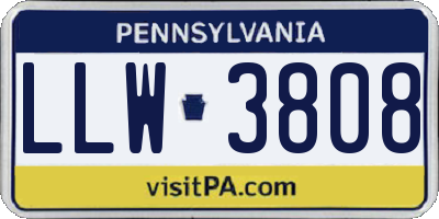 PA license plate LLW3808
