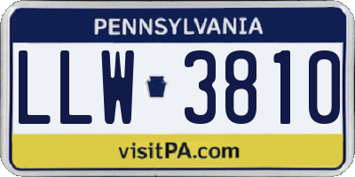 PA license plate LLW3810
