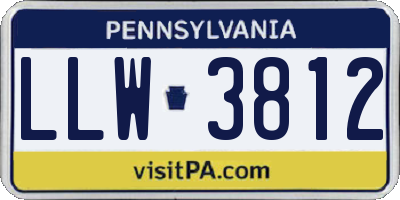 PA license plate LLW3812
