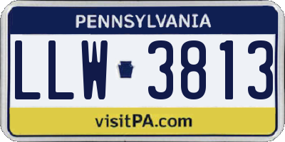 PA license plate LLW3813