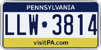 PA license plate LLW3814