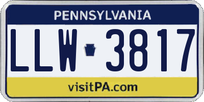 PA license plate LLW3817