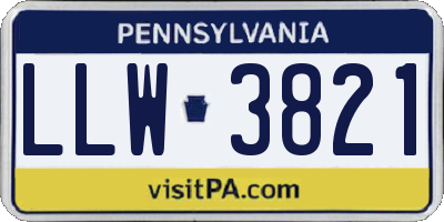 PA license plate LLW3821