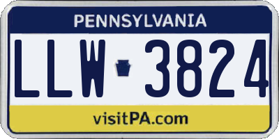 PA license plate LLW3824