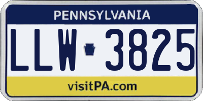 PA license plate LLW3825