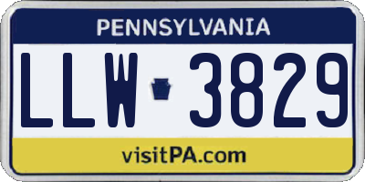 PA license plate LLW3829