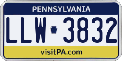 PA license plate LLW3832
