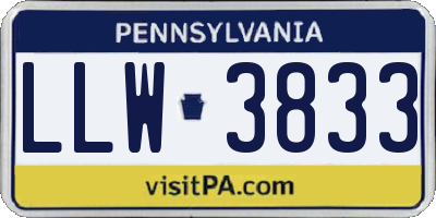 PA license plate LLW3833