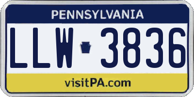 PA license plate LLW3836