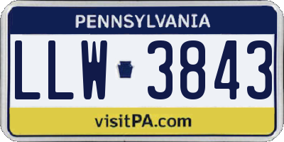 PA license plate LLW3843