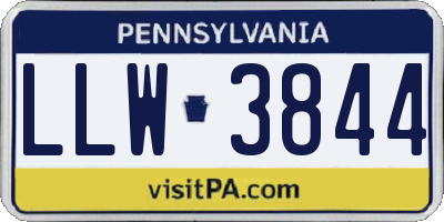 PA license plate LLW3844