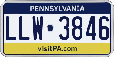 PA license plate LLW3846