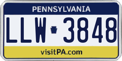 PA license plate LLW3848