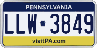 PA license plate LLW3849