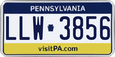 PA license plate LLW3856