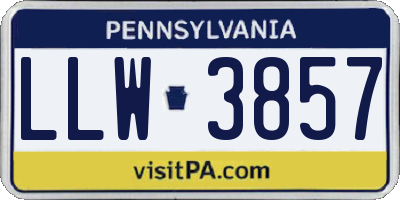 PA license plate LLW3857