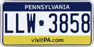 PA license plate LLW3858
