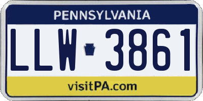 PA license plate LLW3861