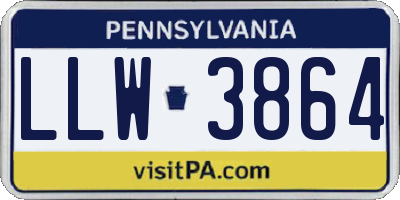 PA license plate LLW3864