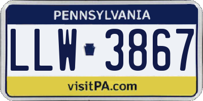 PA license plate LLW3867
