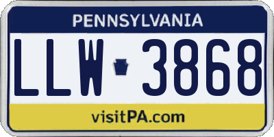 PA license plate LLW3868