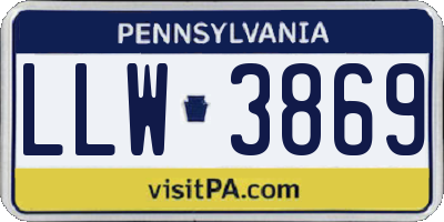 PA license plate LLW3869