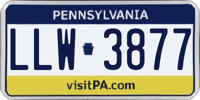PA license plate LLW3877
