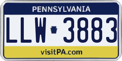 PA license plate LLW3883