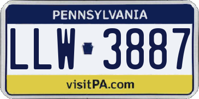 PA license plate LLW3887