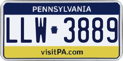 PA license plate LLW3889