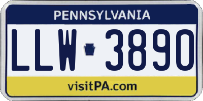 PA license plate LLW3890