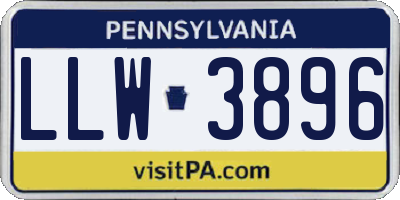 PA license plate LLW3896