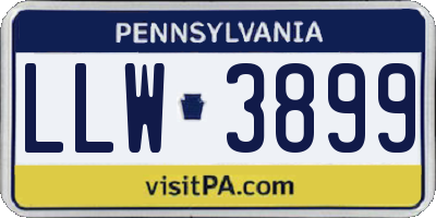 PA license plate LLW3899