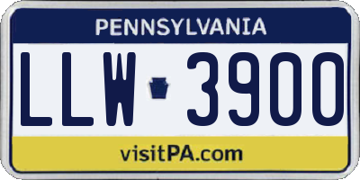PA license plate LLW3900