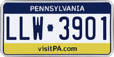 PA license plate LLW3901