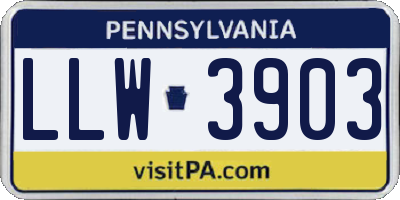 PA license plate LLW3903