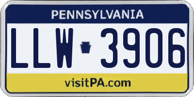 PA license plate LLW3906