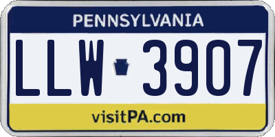 PA license plate LLW3907