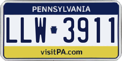 PA license plate LLW3911