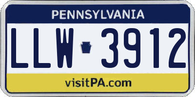 PA license plate LLW3912