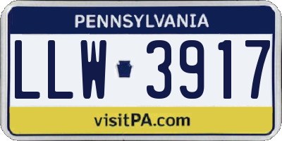 PA license plate LLW3917