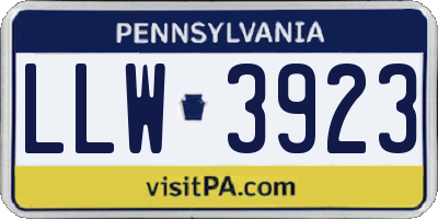 PA license plate LLW3923