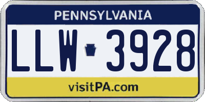 PA license plate LLW3928