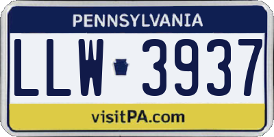PA license plate LLW3937