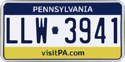 PA license plate LLW3941