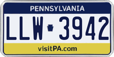 PA license plate LLW3942
