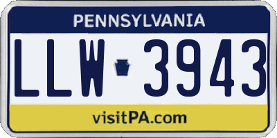 PA license plate LLW3943