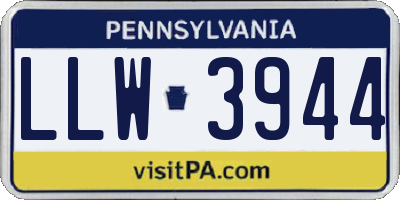 PA license plate LLW3944