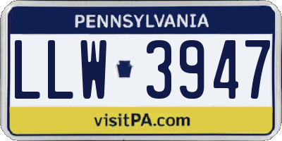 PA license plate LLW3947
